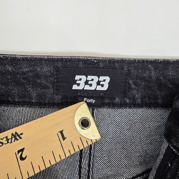 Half Evil 333 Button Fly Distressed 5 Pocket Style Jeans 40x32 - Picture 8 of 10